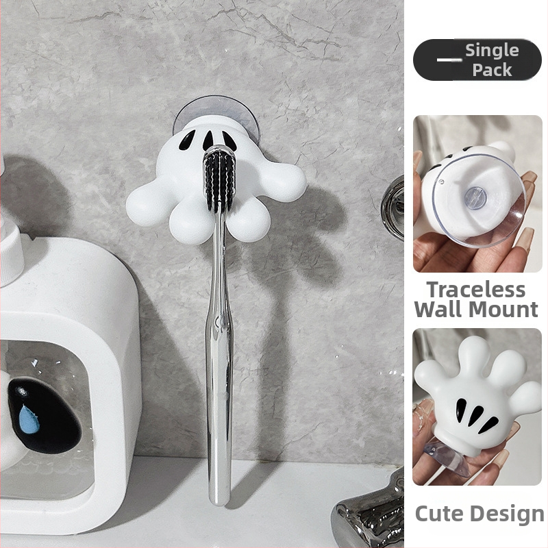 Kūrybingas animacinis dantų šepetėlių dėklas, skirtas namų apyvokos reikmenims, vonios kambariui, prie sienos tvirtinamas, be perforatorių, laikymo stovas, vientisas, kabliukų laikymo stovas