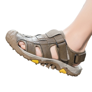 Külkereskedelmi férfi strandszandál Baotou ütközésgátló túrázási utazási kültéri cipő tépőzáras táska sarok csúszásgátló kopásálló alkalmi cipő
