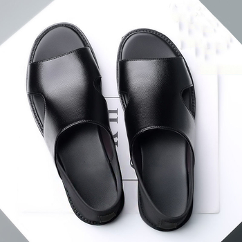 Δερμάτινα σανδάλια παραλίας, αναπνεύσιμα, ανδρικά παπούτσια εξωτερικού χώρου, κορεάτικου στιλ, μοντέρνα, χαλαρά σανδάλια, γνήσιο δέρμα, μαλακή σόλα, dropshipping