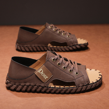 Ευρωπαϊκό Καλοκαιρινό Σανδάλια με Μαλακή Σόλα και Δέρμα, Ανδρικά Καθημερινά, Αναπνέοντα, Αντιολισθητικά, Πολυχρηστικά Τσόκαρα Trbottomyy Beach