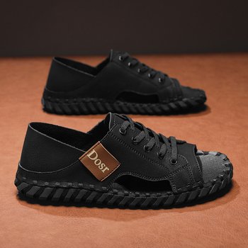 Ευρωπαϊκό Καλοκαιρινό Σανδάλια με Μαλακή Σόλα και Δέρμα, Ανδρικά Καθημερινά, Αναπνέοντα, Αντιολισθητικά, Πολυχρηστικά Τσόκαρα Trbottomyy Beach