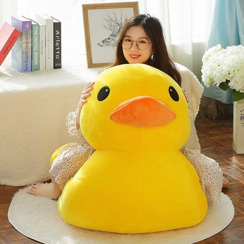 Κλασική μικρή κίτρινη κούκλα πάπιας χαριτωμένο Χονγκ Κονγκ που παρασύρεται μεγάλο καρτούν πάπια ραβέντι λούτρινο παιχνίδι δώρο