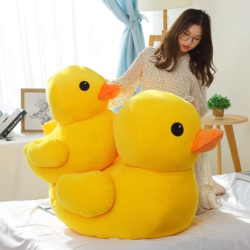 Κλασική μικρή κίτρινη κούκλα πάπιας χαριτωμένο Χονγκ Κονγκ που παρασύρεται μεγάλο καρτούν πάπια ραβέντι λούτρινο παιχνίδι δώρο