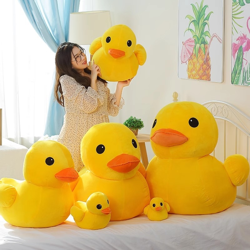 Păpușă clasică mică cu rață galbenă, drăguță Hong Kong care derivă, mare, cu desene animate, rață de rubarbă, jucărie de pluș, cadou