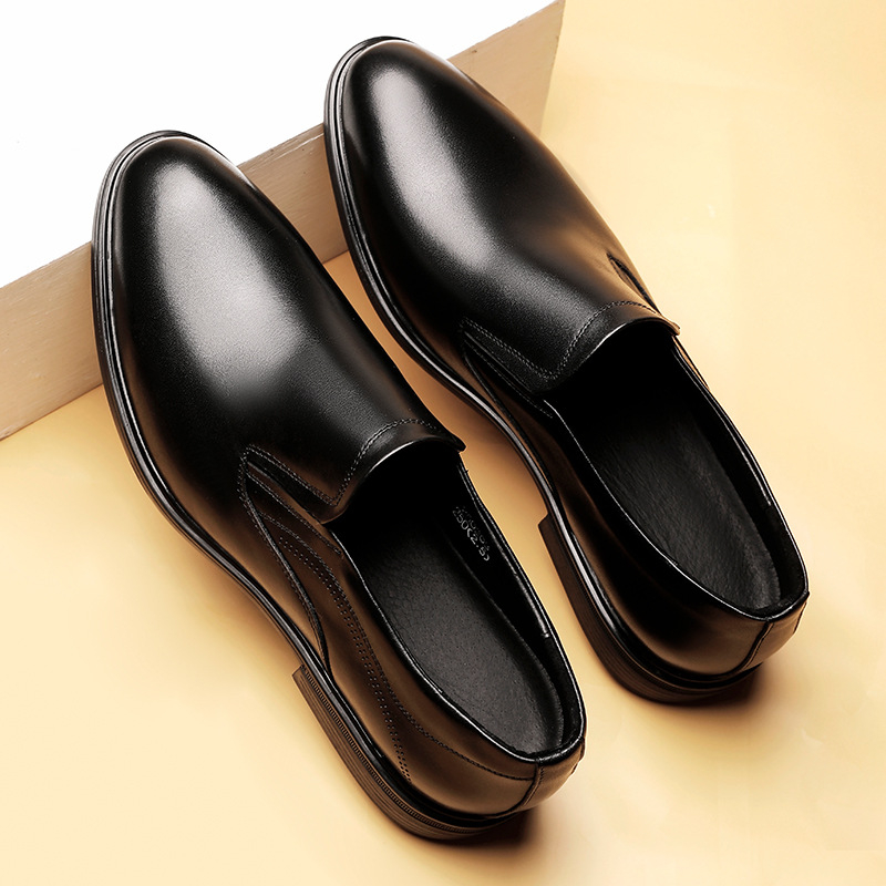 Bebújós üzleti alkalmi férfi bőrcipő, felső rétegű, marhabőr, puha talpú, puha, lusta cipő, kényelmes, valódi bőr, lélegző férficipő