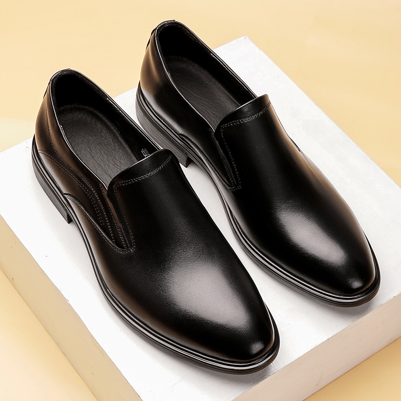 Bebújós üzleti alkalmi férfi bőrcipő, felső rétegű, marhabőr, puha talpú, puha, lusta cipő, kényelmes, valódi bőr, lélegző férficipő