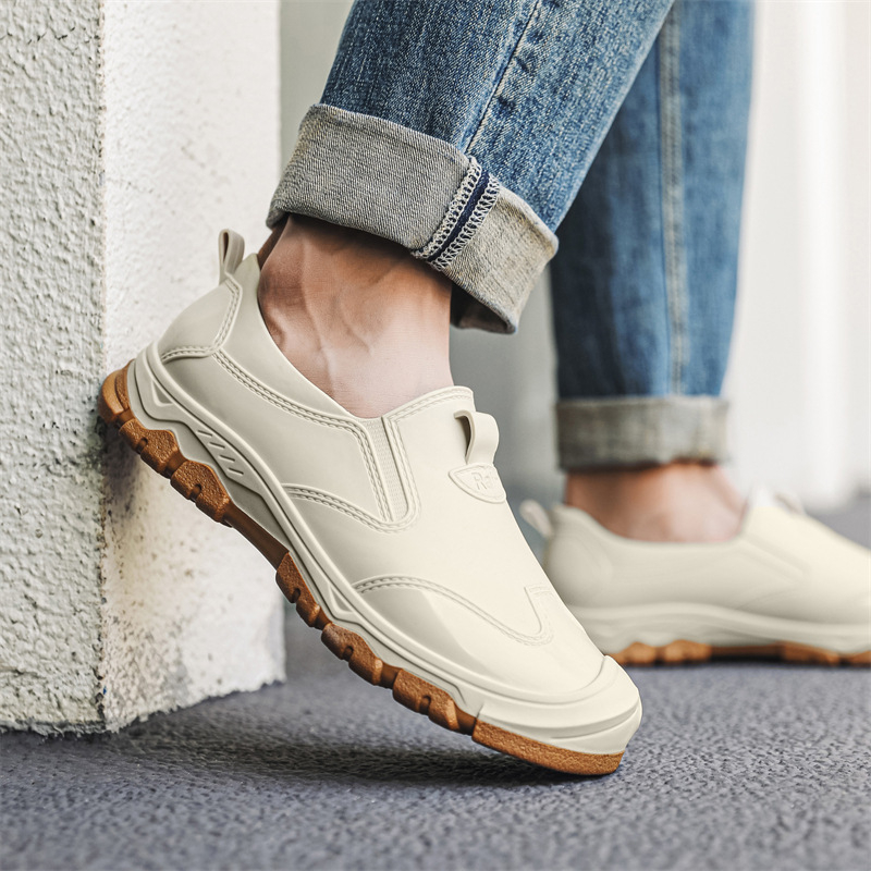 Határokon átnyúló divatos esőcsizma férfi puha talpú vízálló cipő kültéri, mindenféle horgászcipő csúszásmentes konyhai gumicipő autómosó cipő