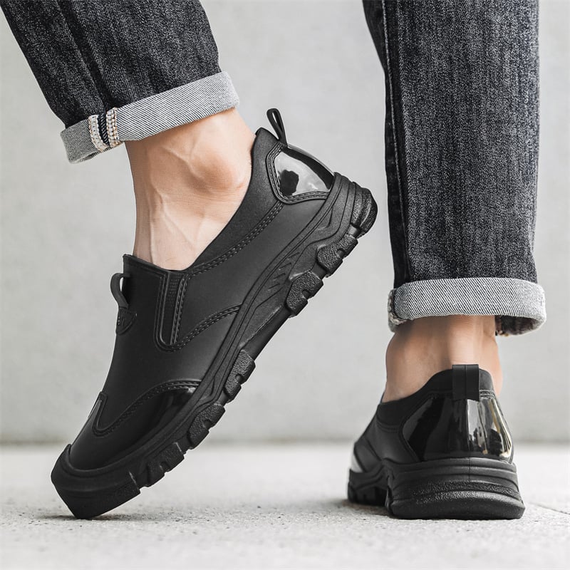 Határokon átnyúló divatos esőcsizma férfi puha talpú vízálló cipő kültéri, mindenféle horgászcipő csúszásmentes konyhai gumicipő autómosó cipő