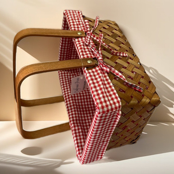 Χειροποίητο Μπλε Λουλούδι Χειροποίητο Υφαντό Σουβενίρ Μπλε Καλάθι Δώρου από Μπαμπού Προϊόντα Καλάθι Λουλουδιών Χονδρική Άμεση Πωλήσεις Εργοστασίου