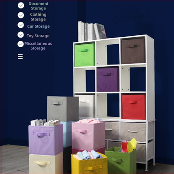 Skladacia štvorcová úložná krabica na oblečenie pre domácnosť, netkaná úložná krabica na šatník, veľkoobchod