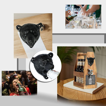 Határokon átnyúló medvés falra akasztható sörösüvegnyitó öntöttvas fali üvegnyitó gyártása és értékesítése kreatív öntöttvas üvegnyitó