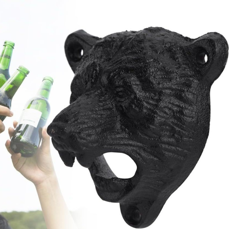 Határokon átnyúló medvés falra akasztható sörösüvegnyitó öntöttvas fali üvegnyitó gyártása és értékesítése kreatív öntöttvas üvegnyitó