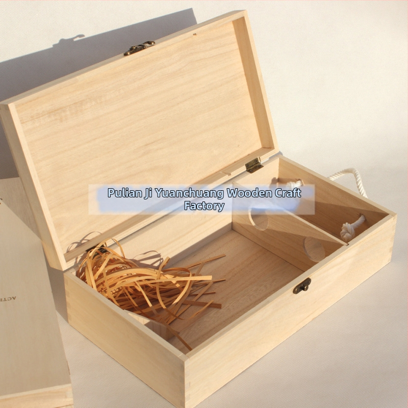 Кутия за вино Кутия за червено вино Двойна дървена кутия за червено вино Двойна дървена кутия за бутилки Кутия за вино Дървена кутия за червено вино Подаръчна кутия за чуждестранно вино