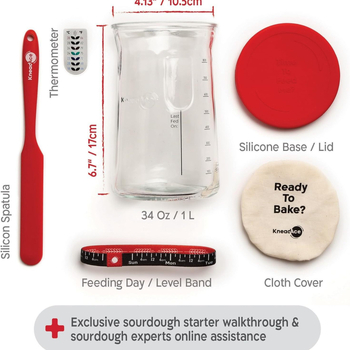 Amazoni piiriülene 32oz juuretiseleivaklaasist käärituspurk segamislusikaga majapidamistainaleiva küpsetamistarvete komplekt