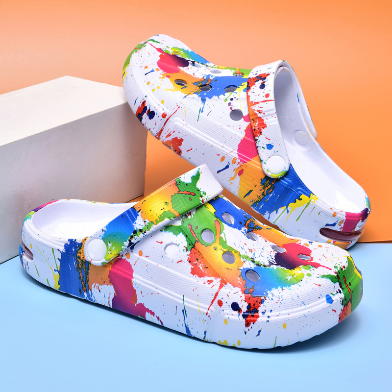 Šilumos perdavimo urvo bateliai moterims, EVA nauji grafiti gatvės hiphopo sodo bateliai, europietiško ir amerikietiško stiliaus paplūdimio basutės