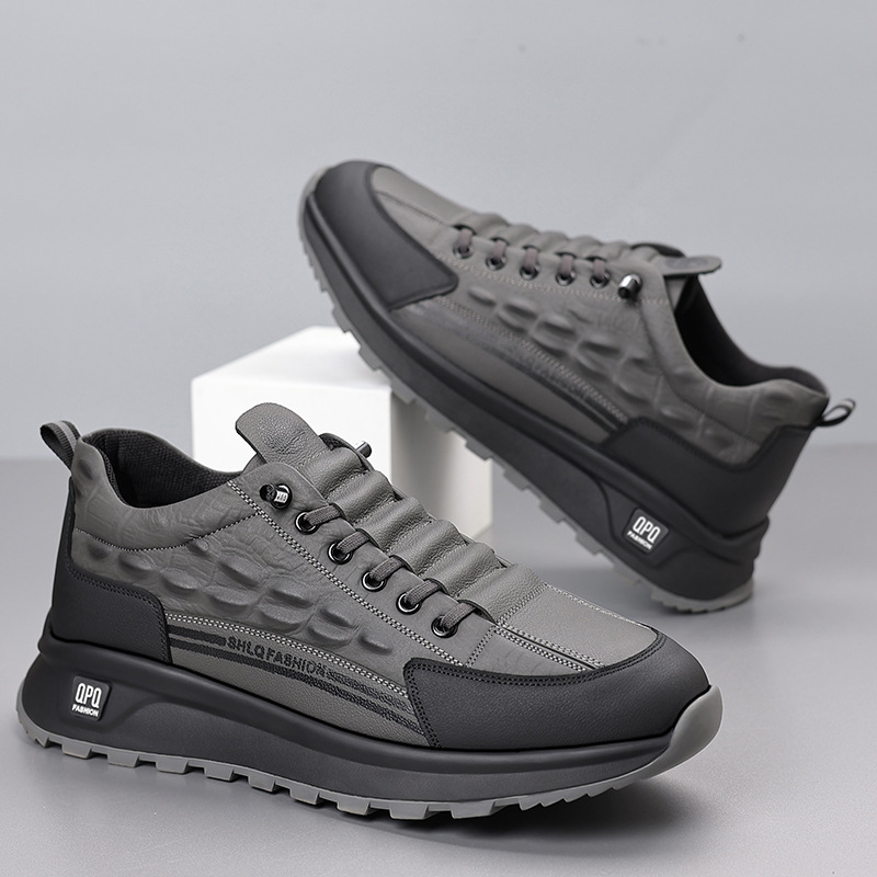 2025-ös férfi cipők tavaszi divatos, minden mérkőzésre alkalmas, marhabőrből készült, puha talpú, férfi alkalmi cipő, könnyű, lélegző, felnőtt cipő