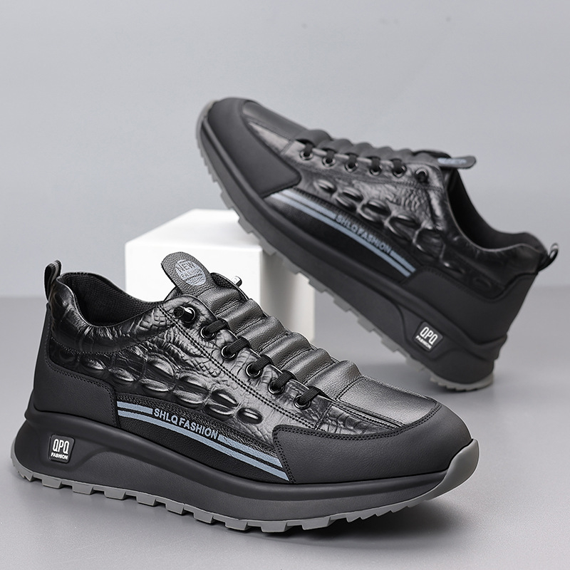 2025-ös férfi cipők tavaszi divatos, minden mérkőzésre alkalmas, marhabőrből készült, puha talpú, férfi alkalmi cipő, könnyű, lélegző, felnőtt cipő