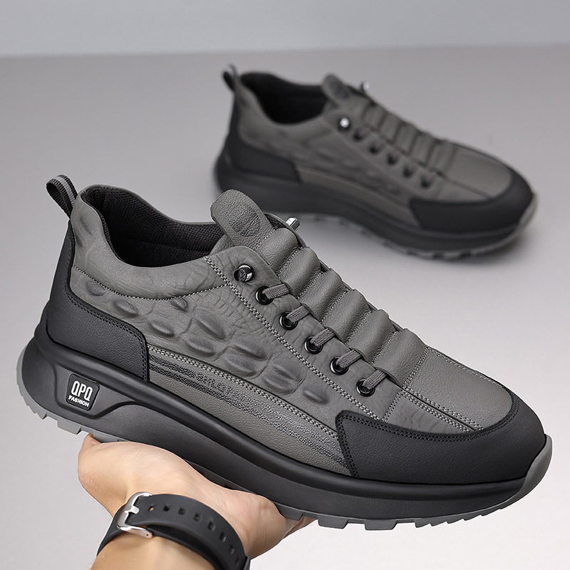 2025-ös férfi cipők tavaszi divatos, minden mérkőzésre alkalmas, marhabőrből készült, puha talpú, férfi alkalmi cipő, könnyű, lélegző, felnőtt cipő