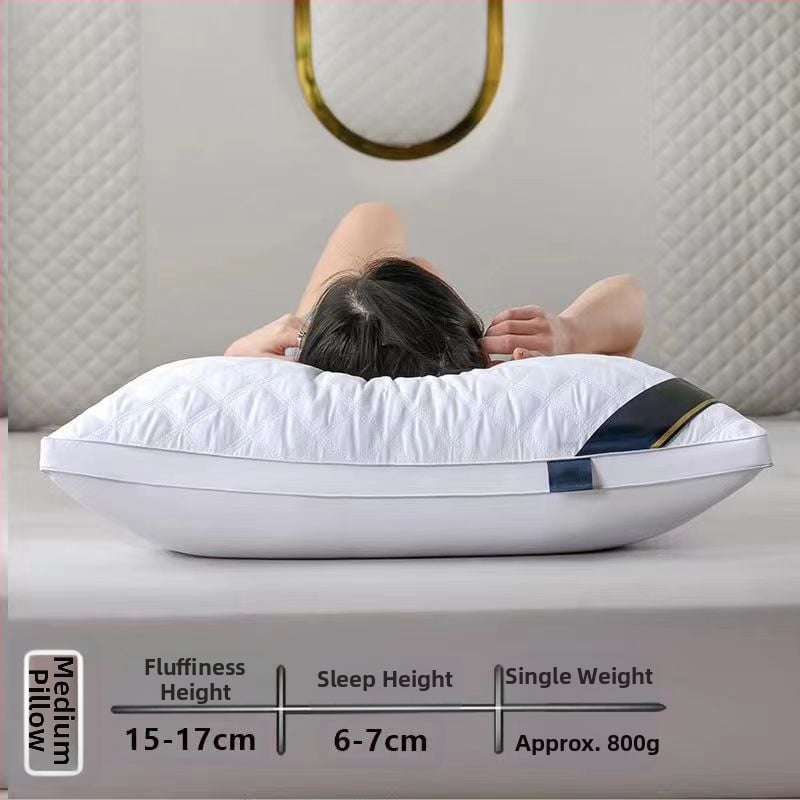 [Cumpără unul, primești unul gratuit] Pereche de perne de hotel de cinci stele, cu miez de pernă lavabilă pentru un singur adult, protecție pentru gât, miez de pernă din catifea cu pene