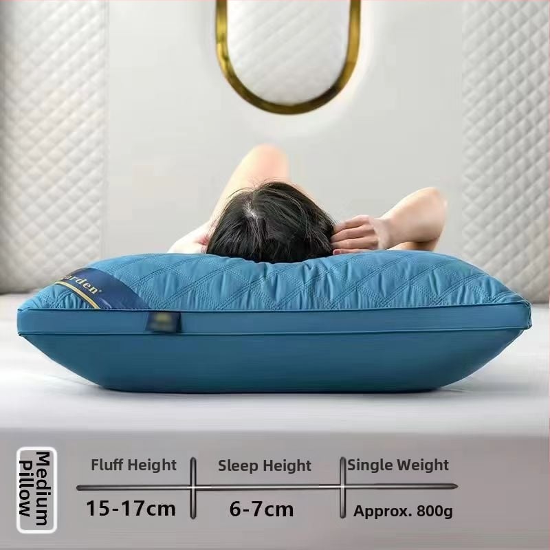 [Cumpără unul, primești unul gratuit] Pereche de perne de hotel de cinci stele, cu miez de pernă lavabilă pentru un singur adult, protecție pentru gât, miez de pernă din catifea cu pene