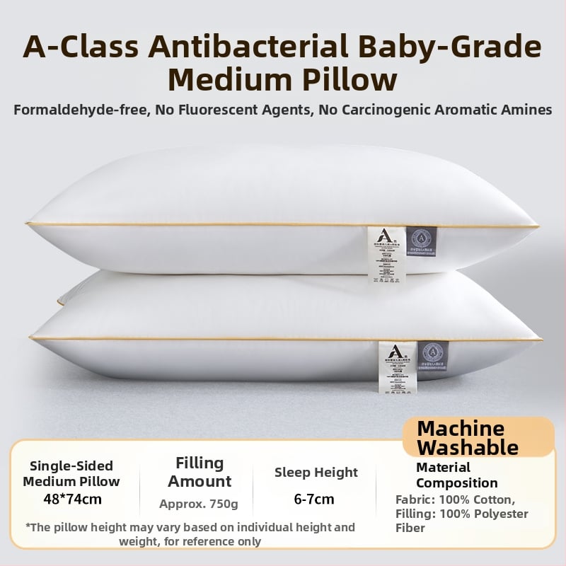 [Cumpără unul, primești unul gratuit] Pereche de perne de hotel de cinci stele, cu miez de pernă lavabilă pentru un singur adult, protecție pentru gât, miez de pernă din catifea cu pene