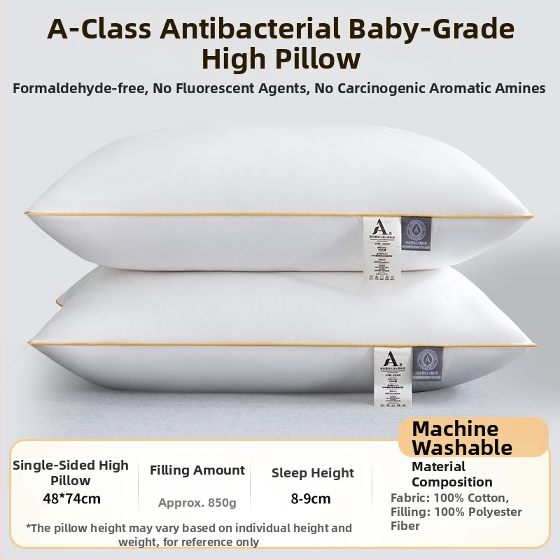 [Cumpără unul, primești unul gratuit] Pereche de perne de hotel de cinci stele, cu miez de pernă lavabilă pentru un singur adult, protecție pentru gât, miez de pernă din catifea cu pene