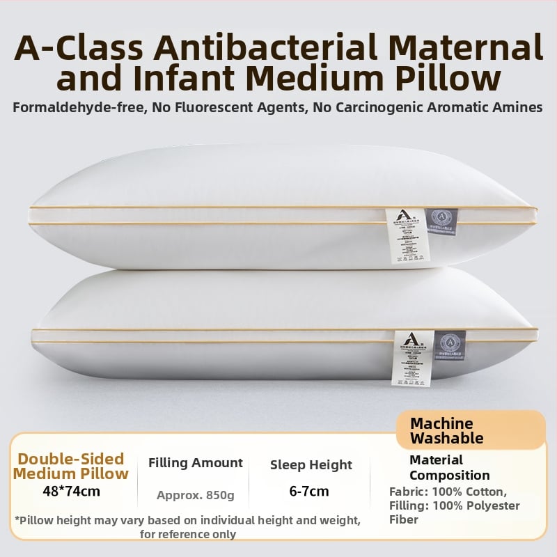 [Cumpără unul, primești unul gratuit] Pereche de perne de hotel de cinci stele, cu miez de pernă lavabilă pentru un singur adult, protecție pentru gât, miez de pernă din catifea cu pene