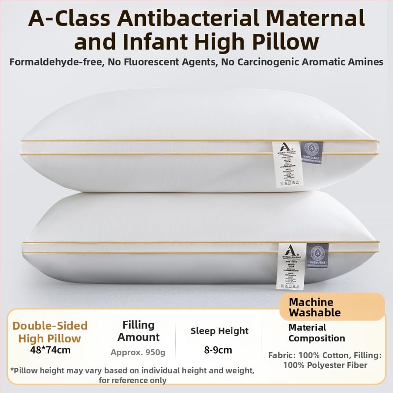 [Cumpără unul, primești unul gratuit] Pereche de perne de hotel de cinci stele, cu miez de pernă lavabilă pentru un singur adult, protecție pentru gât, miez de pernă din catifea cu pene