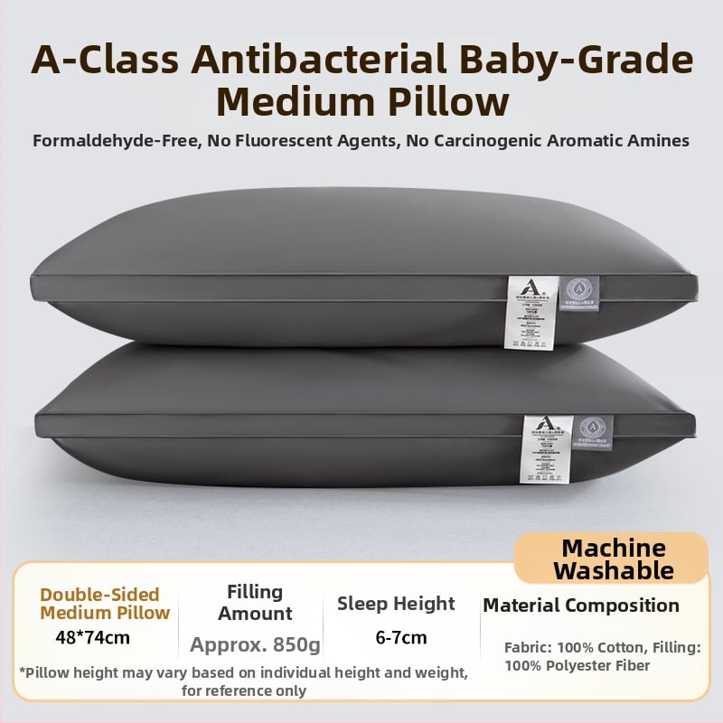 [Cumpără unul, primești unul gratuit] Pereche de perne de hotel de cinci stele, cu miez de pernă lavabilă pentru un singur adult, protecție pentru gât, miez de pernă din catifea cu pene