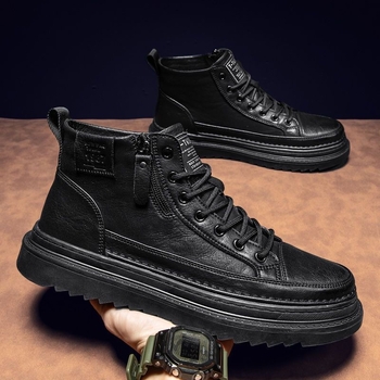 Φθινοπωρινά Ανδρικά Παπούτσια Νέες Ψηλές Μπότες Martin Ανδρικά Μοντέρνα Αντιολισθητικά Παπούτσια Εργασίας Ανθεκτικά στη φθορά Casual Δερμάτινα Παπούτσια Παπούτσια Εργασίας