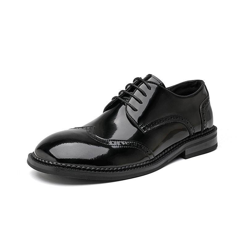 2025 Új Brit Brogue Alkalmi Trendi Lélegző Divat Hegyes Orrú Férfi Cipők hivatalos Üzleti Cipők 53301-R