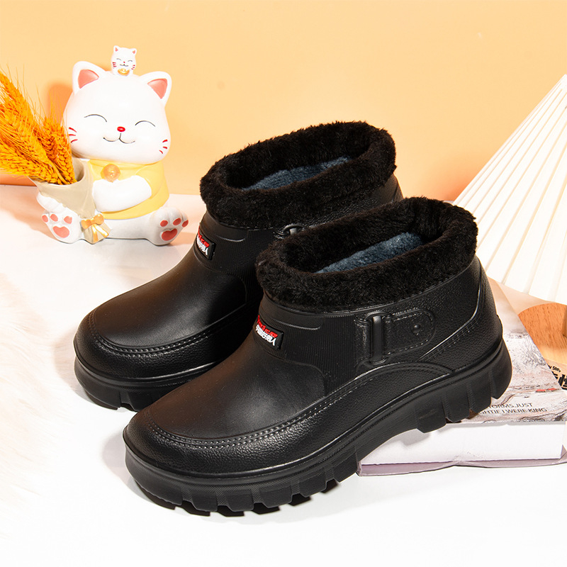 Vízálló pamut csizma, esőkabát, bársony félvádli pamut cipő, férfi téli kültéri cipő, pamut cipő, hóbakancs, férfi régi pekingi alkalmi cipő