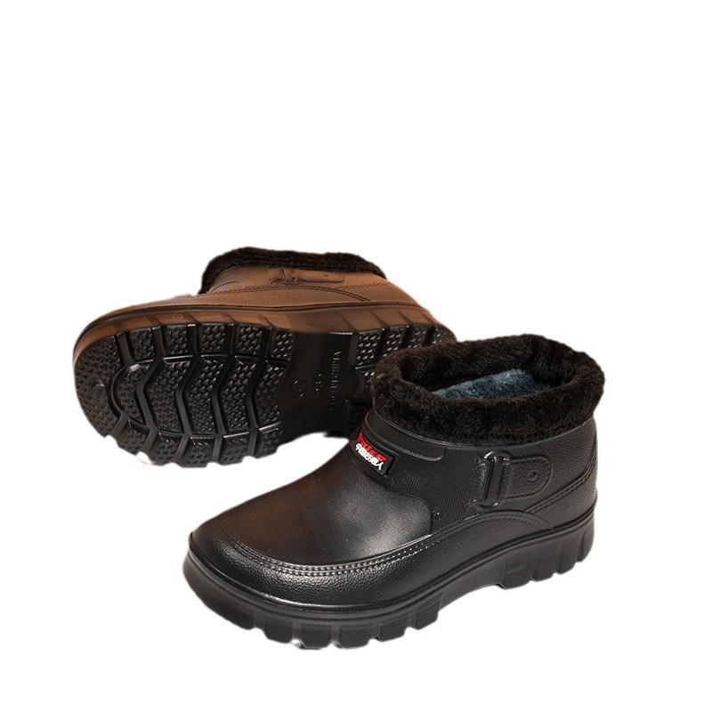 Vízálló pamut csizma, esőkabát, bársony félvádli pamut cipő, férfi téli kültéri cipő, pamut cipő, hóbakancs, férfi régi pekingi alkalmi cipő