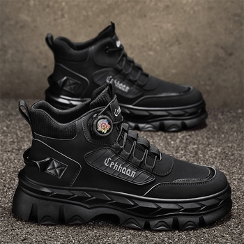 Martin Boots Férfi Magasszárú Téli Brit Stílusú Retro Alkalmi Bőr Csizma Kültéri Mászáshoz Vízálló Csúszásgátló Magasító Munkaruházati Csizma