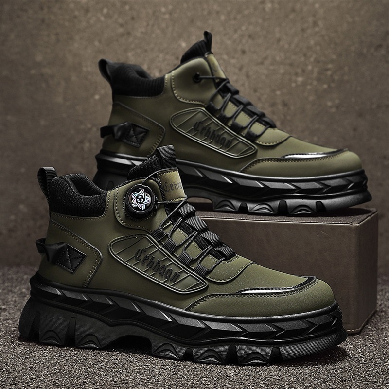 Martin Boots Férfi Magasszárú Téli Brit Stílusú Retro Alkalmi Bőr Csizma Kültéri Mászáshoz Vízálló Csúszásgátló Magasító Munkaruházati Csizma