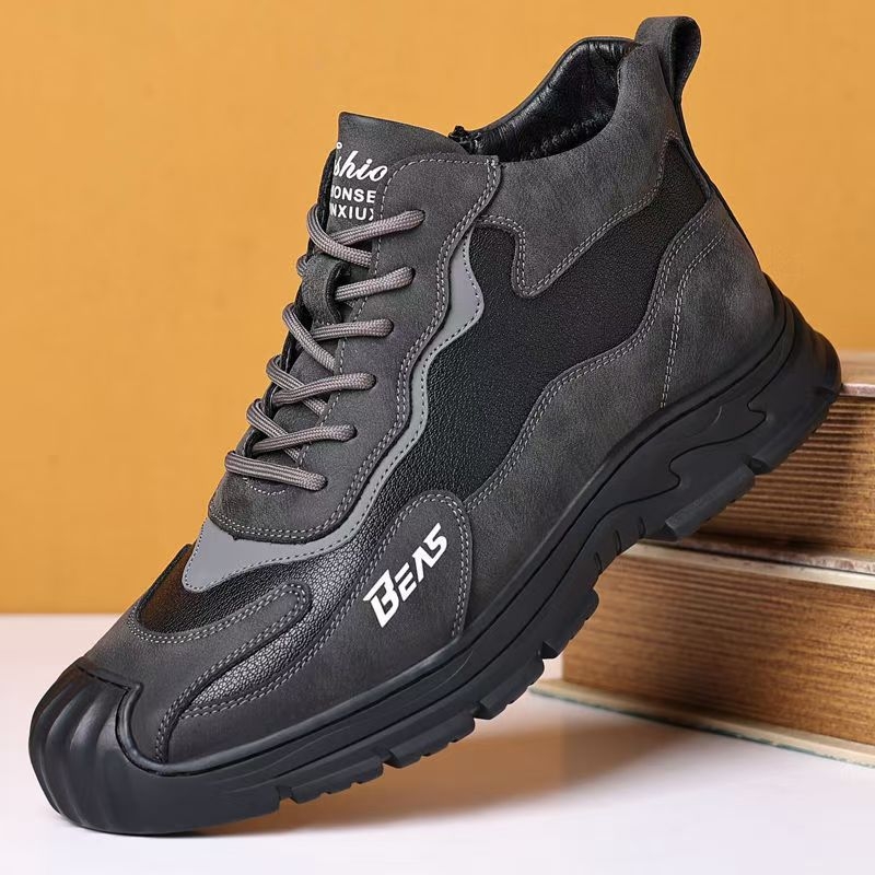 Pánske zimné bavlnené topánky s flísovou podšívkou, teplé, zahustené kožené kožušinové, jednodielne, outdoorové športové, ležérne, protišmykové bavlnené topánky