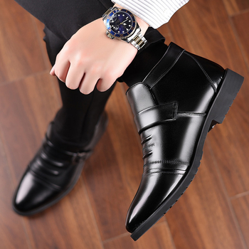 Pantofi noi pentru bărbați, pantofi de iarnă din piele, căptușiți cu fleece, din bumbac cald, pantofi antiderapanți din piele de vacă, pantofi de vârstă mijlocie, pantofi din bumbac pentru bărbați 2024