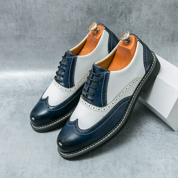 Ανδρικά διασυνοριακά μεγάλα μεγέθη Νέα δερμάτινα παπούτσια Brock Carved Μόδα Ανδρικά δερμάτινα παπούτσια για επαγγελματικά φορέματα Παπούτσια για δεξιώσεις γάμου