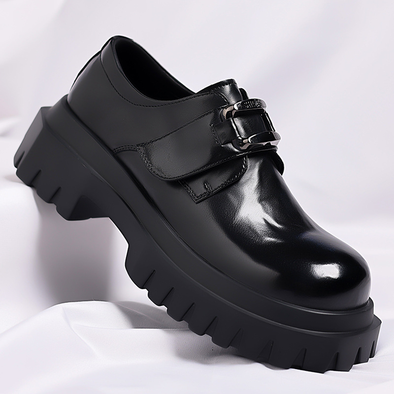 Tavaszi férfi bőrcipők Brit stílusú sokoldalú vastag talpú divatos férficipők koreai stílusú formális alkalmi derby cipők dropshipping