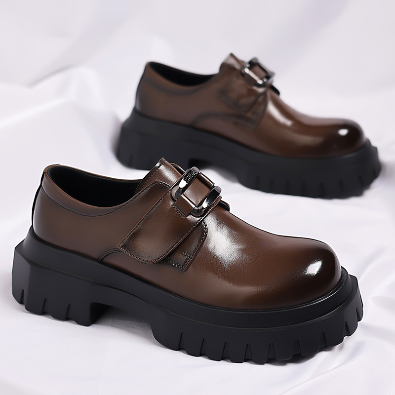 Tavaszi férfi bőrcipők Brit stílusú sokoldalú vastag talpú divatos férficipők koreai stílusú formális alkalmi derby cipők dropshipping