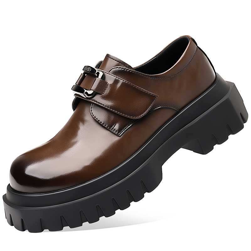 Tavaszi férfi bőrcipők Brit stílusú sokoldalú vastag talpú divatos férficipők koreai stílusú formális alkalmi derby cipők dropshipping