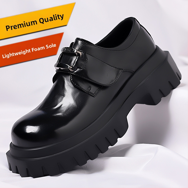 Tavaszi férfi bőrcipők Brit stílusú sokoldalú vastag talpú divatos férficipők koreai stílusú formális alkalmi derby cipők dropshipping