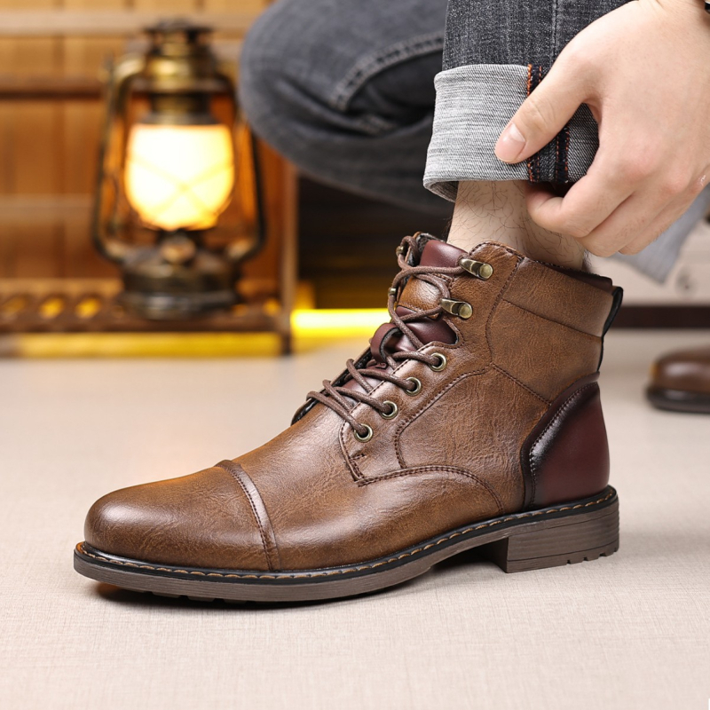 Piiriülesed meeste saapad 3787 lukuga meeste nahast saapad tööriiete saapad Opp kotipakend ilma kingakarbita, valmis kohaletoimetamiseks