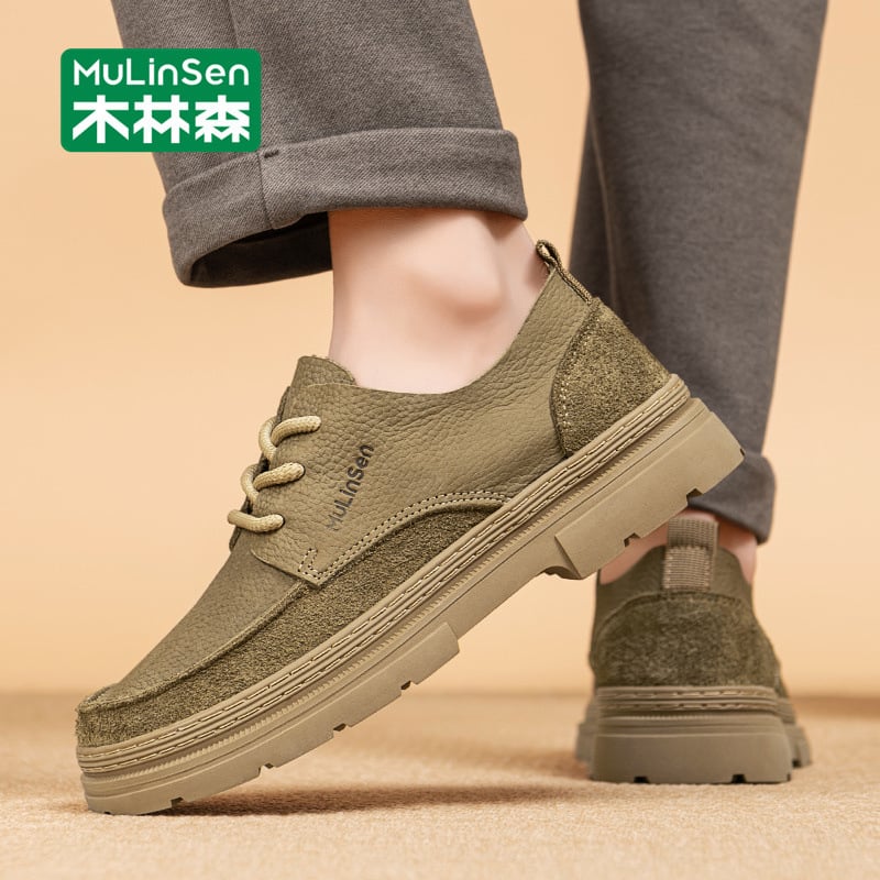 Mullinsen Pantofi pentru bărbați 2025 Primăvara și toamna strat superior din piele de vacă Pantofi pentru bărbați Retro britanici Casual Sneakers din piele pentru bărbați la modă