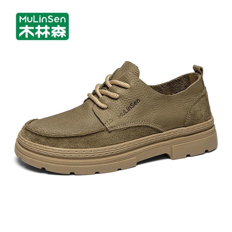 Mullinsen Pantofi pentru bărbați 2025 Primăvara și toamna strat superior din piele de vacă Pantofi pentru bărbați Retro britanici Casual Sneakers din piele pentru bărbați la modă