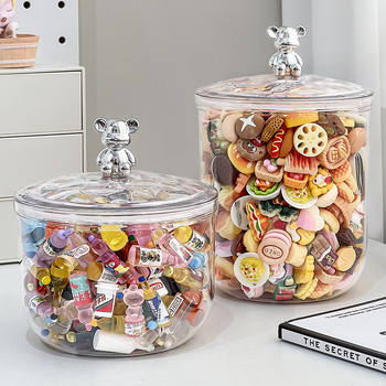 Játéktároló gashapon feküdjön hason mini baba köles laza halom zene akril átlátszó doboz imádnivaló porzsák