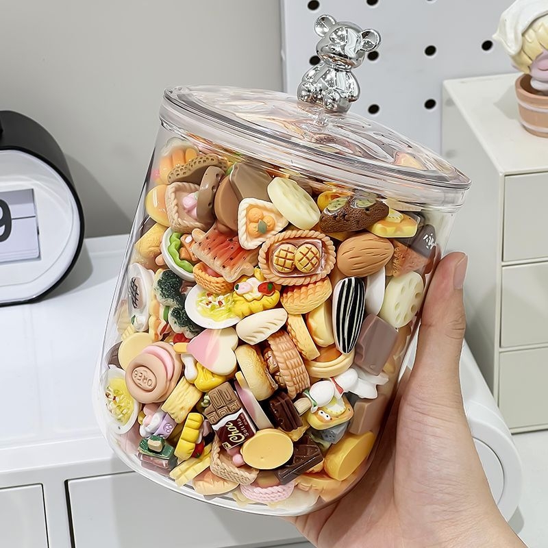 Játéktároló gashapon feküdjön hason mini baba köles laza halom zene akril átlátszó doboz imádnivaló porzsák