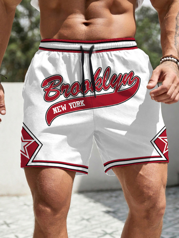 Férfi nyári rövidnadrágok, amerikai utcai divat, nyári sportok, amerikai, trendi, márkás, betűs, lezser rövidnadrágok