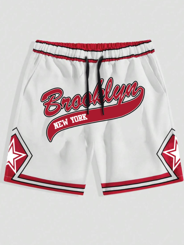 Férfi nyári rövidnadrágok, amerikai utcai divat, nyári sportok, amerikai, trendi, márkás, betűs, lezser rövidnadrágok