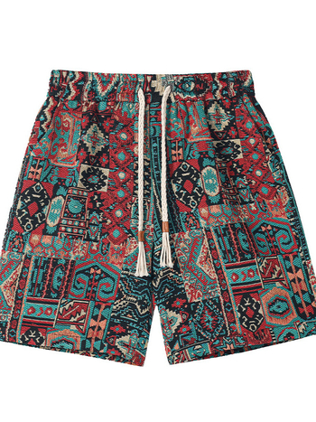 Καλοκαιρινό, Νέο, Μοντέρνο Ανδρικό Σορτς με Ρετρό Έθνικ Στυλ, Υφασμάτινο Σορτς Πέντε Πόντιων, M-5XL, Ολόσωμο, Σε Απόθεμα